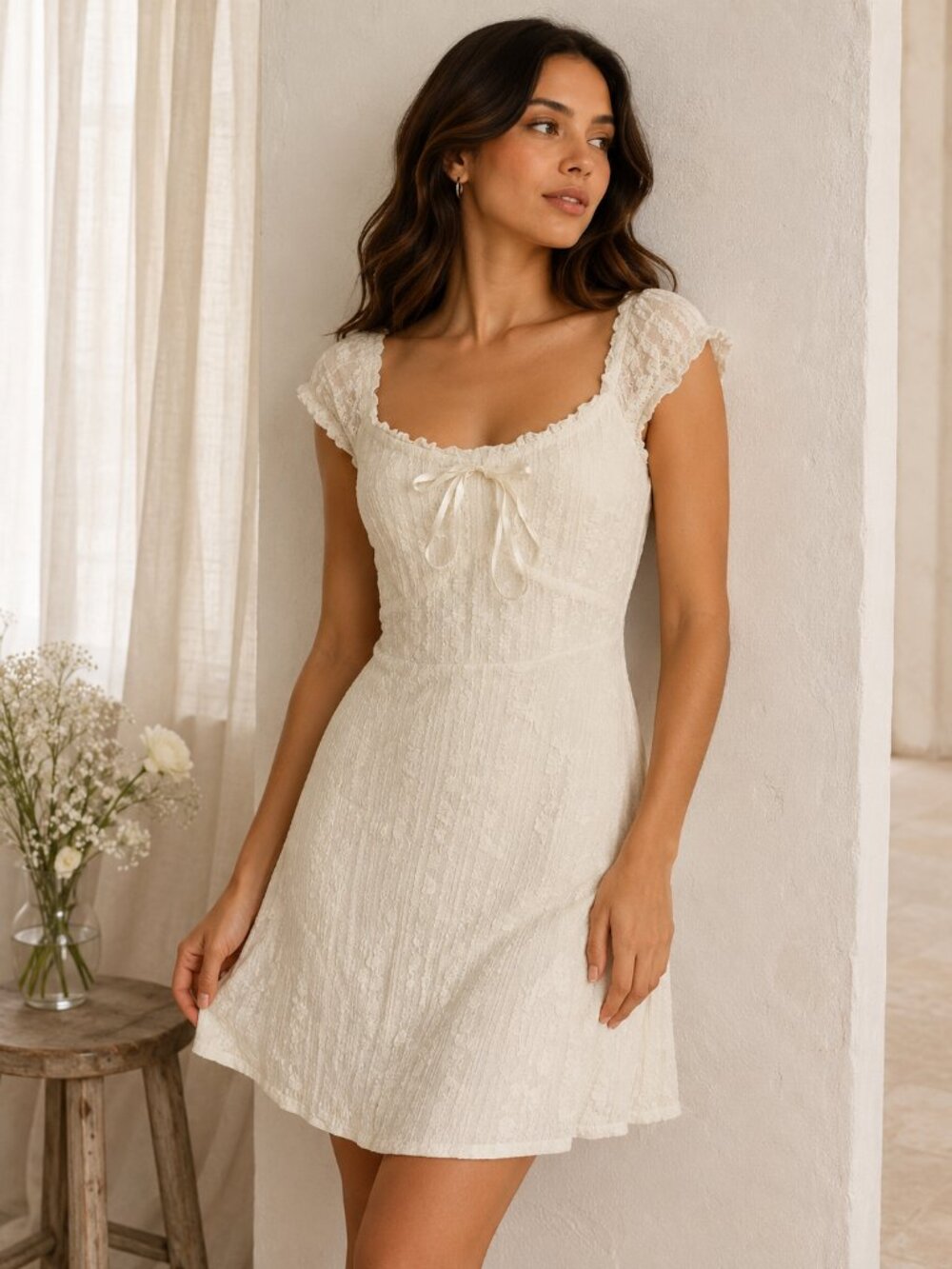 No Boundaries Ivory Lace Dress | Cottagecore | Fully Lined | Size L (12–14)